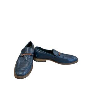 Todd Welsch Mens Blue Slip-On Faux Leather Loafers Size 12D
